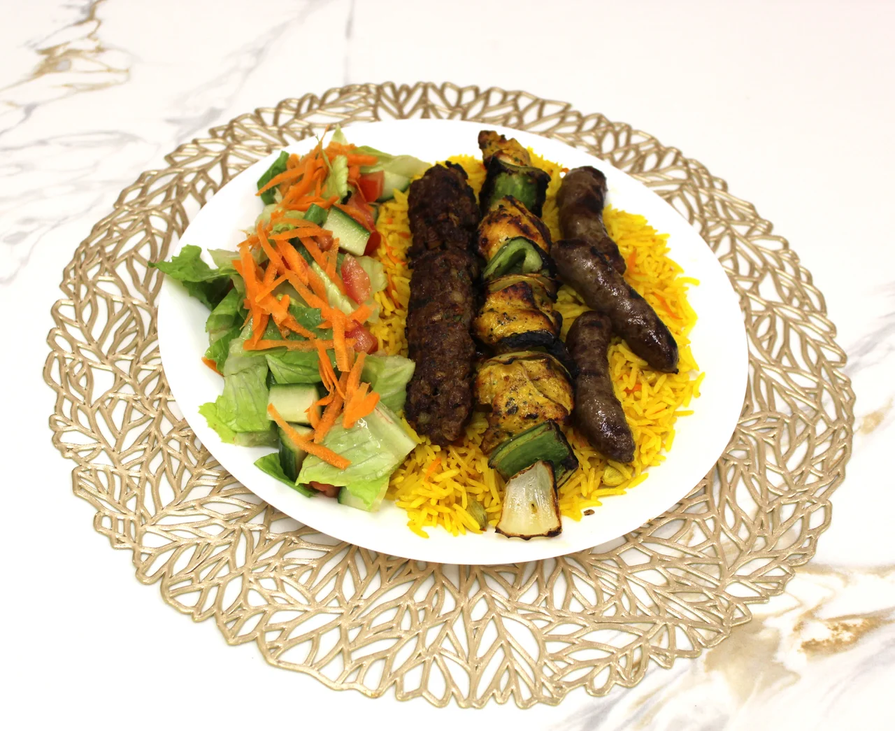 Grilled skewers at Tajine House Restaurant Edmonton - tender skewers with Moroccan spices